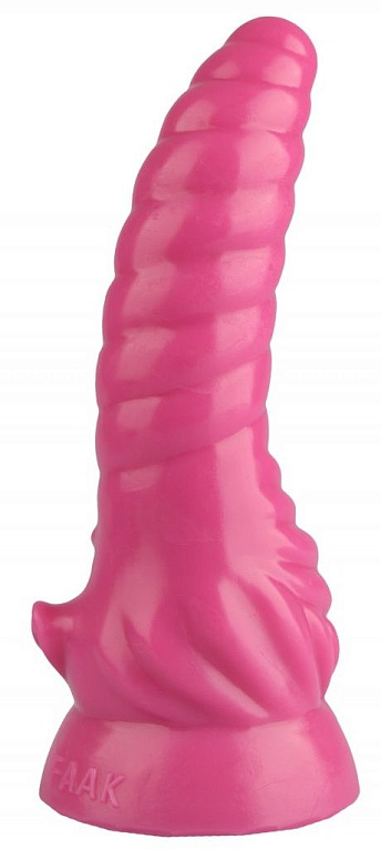 Розовая рельефная винтообразная анальная втулка - 20,5 см.