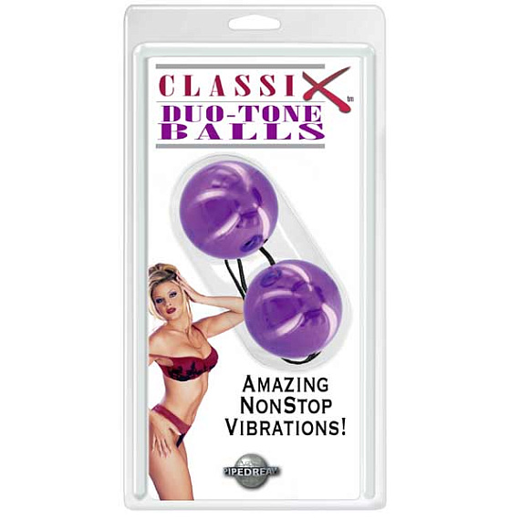 Фиолетовые вагинальные шарики CLASSIX со смещенным центром тяжести - пластик