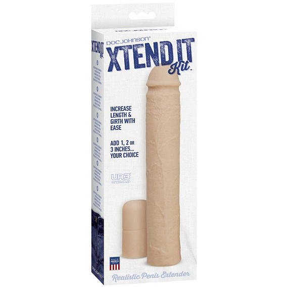 Телесная увеличивающая насадка на пенис Xtend It Kit - 22,8 см. - Ultraskin