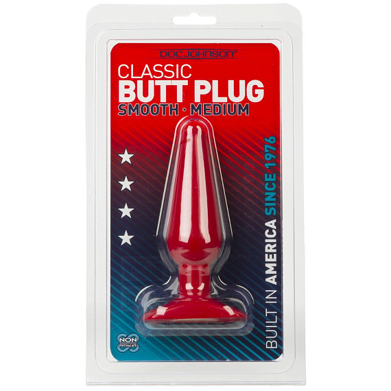 Анальная пробка Butt Plugs Smooth Classic Slim/Medium - 13,5 см. - поливинилхлорид (ПВХ, PVC)