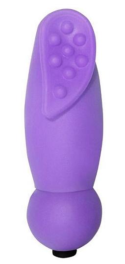 Фиолетовый минивибратор с насадкой