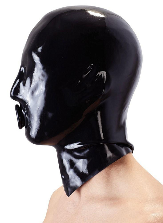 Шлем-маска на голову с отверстием для рта - латекс