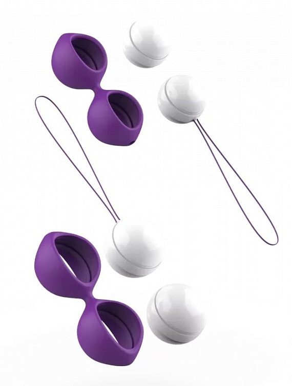 Фиолетово-белые вагинальные шарики Bfit Classic - фото 5