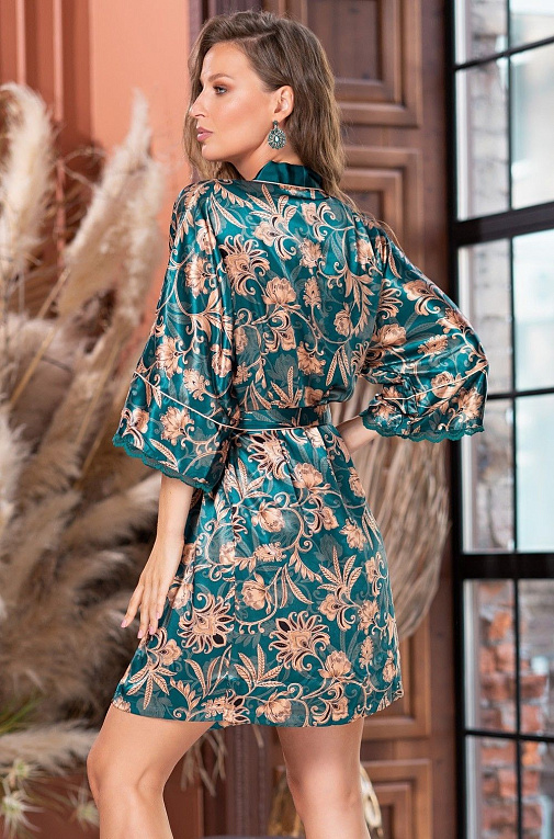 Шелковый халатик-кимоно Emerald от Intimcat