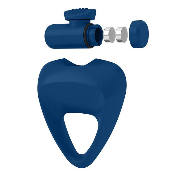 Эрекционное кольцо B9 синего цвета - силикон