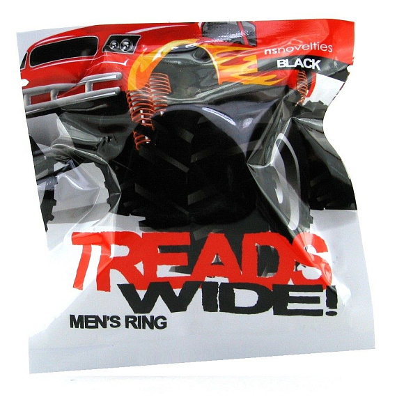 Чёрная эрекционная шина Treads Mens Ring Wide - термопластичная резина (TPR)
