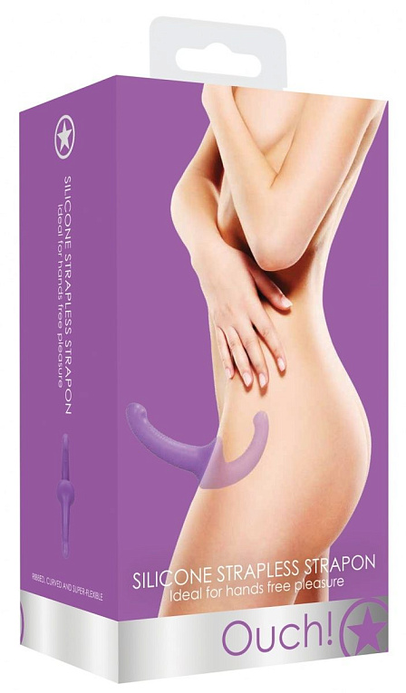 Фиолетовый безремневой страпон Silicone Strapless Strapon от Intimcat