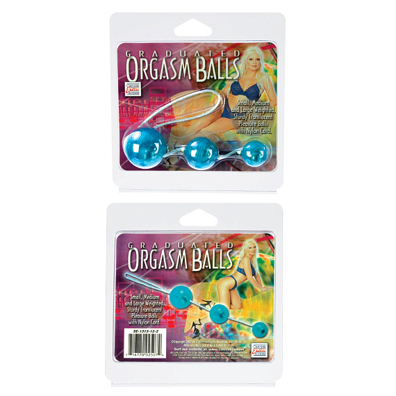 Голубые вагинальные шарики Graduated Orgasm Balls - полипропилен