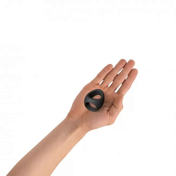 Черное фигурное эрекционное кольцо Flux Ring от Intimcat
