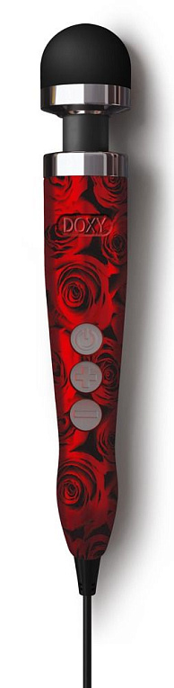 Жезловый вибратор Doxy Number 3 с розами - 28 см. - металл, силикон