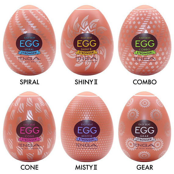 Набор из 6 мастурбаторов-яиц Tenga Egg Variety Pack V - термопластичный эластомер (TPE)