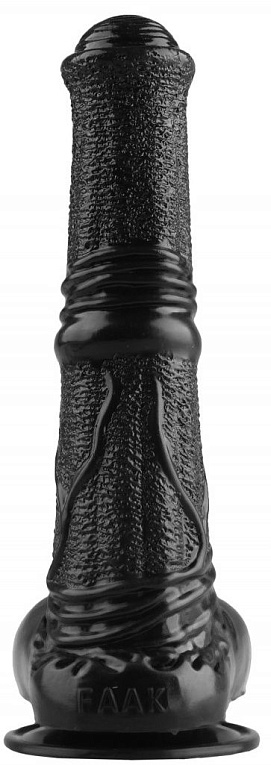 Черный фаллоимитатор-реалистик с мошонкой - 25 см. Сумерки богов