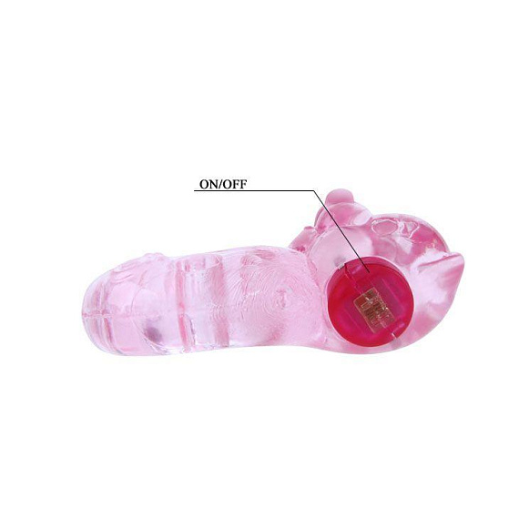 Розовое эрекционное виброкольцо с мишкой на вибропуле от Intimcat