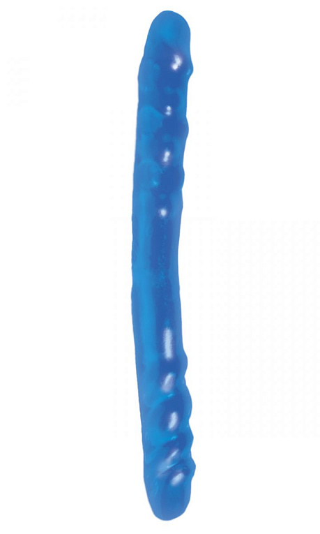 Двойной синий фаллоимитатор BASIX - 38,5 см. - поливинилхлорид (ПВХ, PVC)