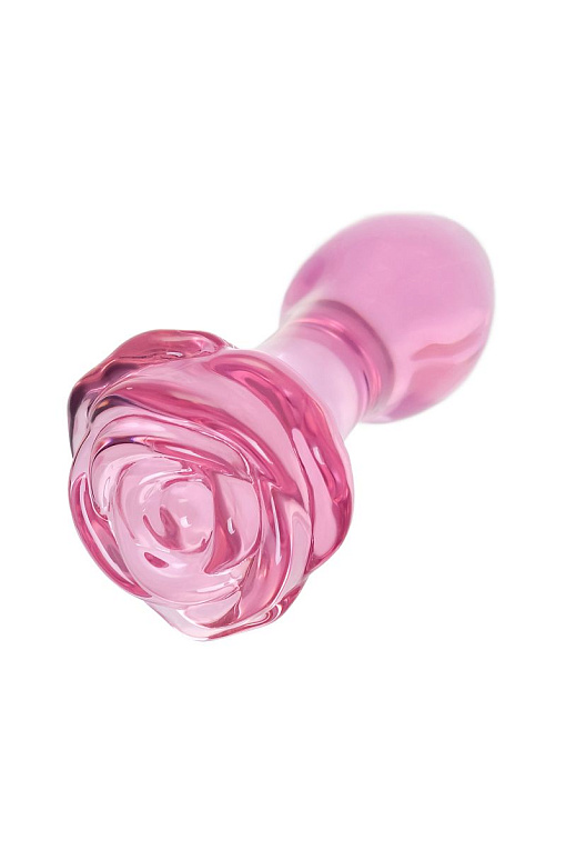 Розовая анальная втулка из стекла - 12,6 см. от Intimcat