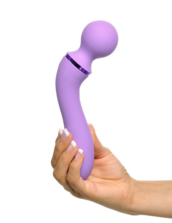 Фиолетовый двусторонний вибростимулятор Duo Wand Massage-Her - 19,6 см. - фото 6