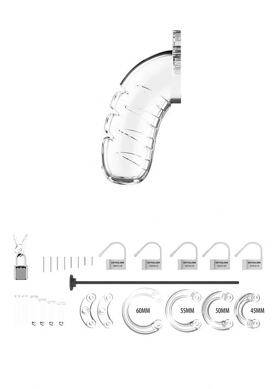 Прозрачный мужской пояс верности со стимулятором уретры Cock Cage Model 16 Chastity 4.5 от Intimcat