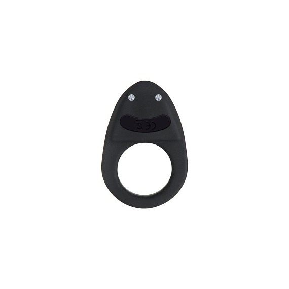 Черное эрекционное кольцо с вибрацией Night Rider от Intimcat