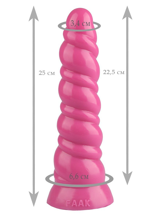 Розовая витая анальная втулка - 25 см. - эластомер (полиэтилен гель)