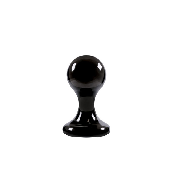 Большая чёрная анальная пробка Luna Balls на присоске - 9,5 см. - термопластичный эластомер (TPE)