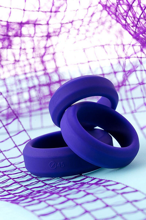 Набор из 3 фиолетовых эрекционных колец A-Toys - фото 10