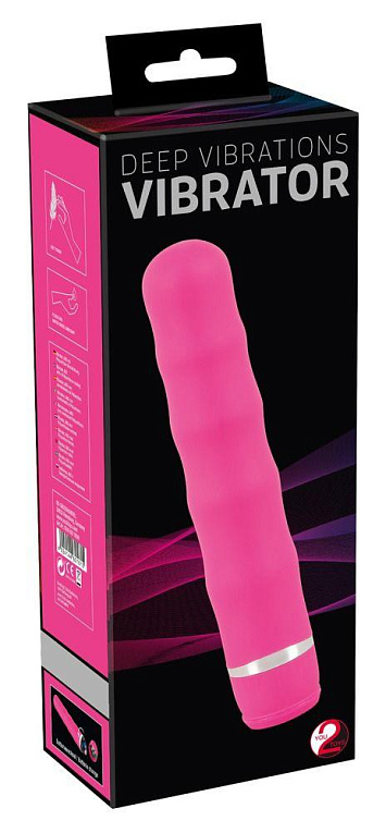 Розовый вибратор Deep Vibrations - 21 см. от Intimcat