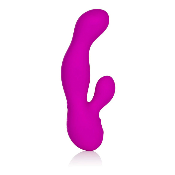 Фиолетовый вибромассажер для двойной стимуляции Vr5 - 16,5 см. - силикон