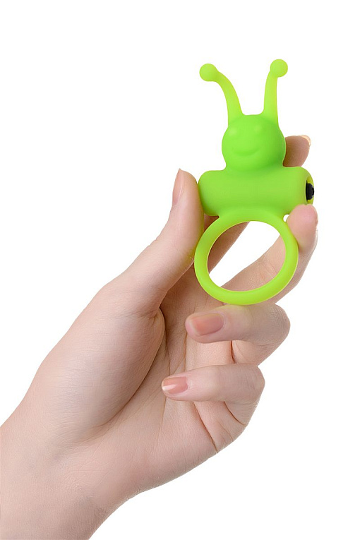 Зеленое эрекционное виброкольцо на пенис Cock Ring A-toys