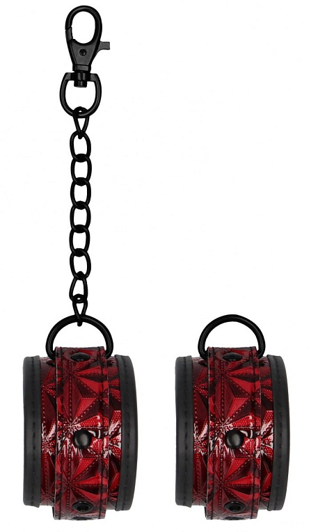 Красно-черные наручники Luxury Hand Cuffs - винил