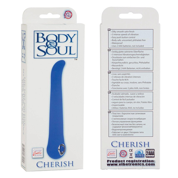 Синий вибратор Body   Soul Cherish - 16,5 см. - фото 5
