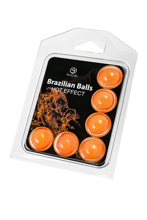 Набор из 6 шариков с массажным маслом Brazilian Balls с разогревающим эффектом - 