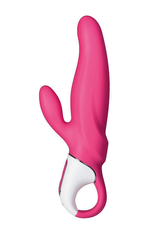 Ярко-розовый вибратор  Satisfyer Mr. Rabbit с клиторальным отростком - 22,1 см. от Intimcat