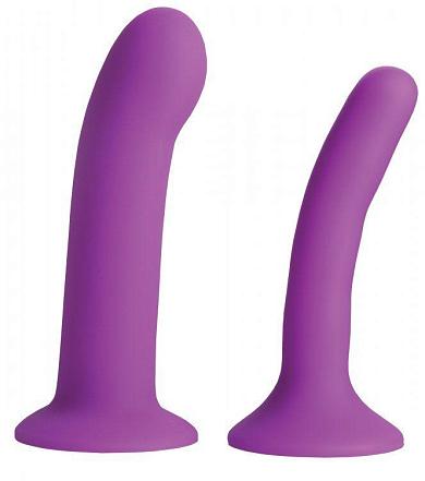 Набор из 2 фиолетовых насадок для пояса харнесс Incurve Silicone G-spot Duo Dildo Set