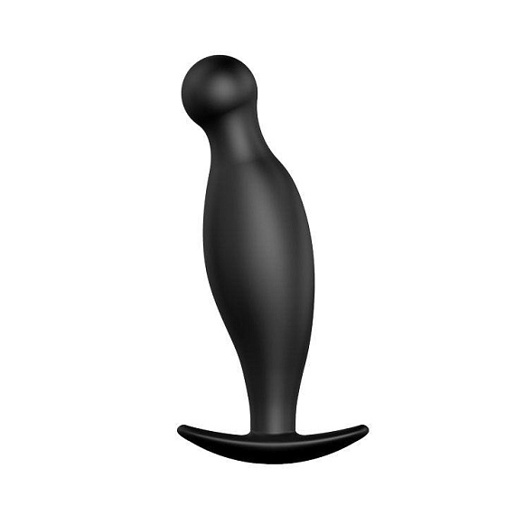 Чёрный анальный стимулятор с шаровидным кончиком - 11,7 см. - силикон