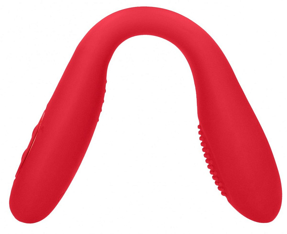 Красный двухсторонний вибратор Flex - 21,5 см. - силикон