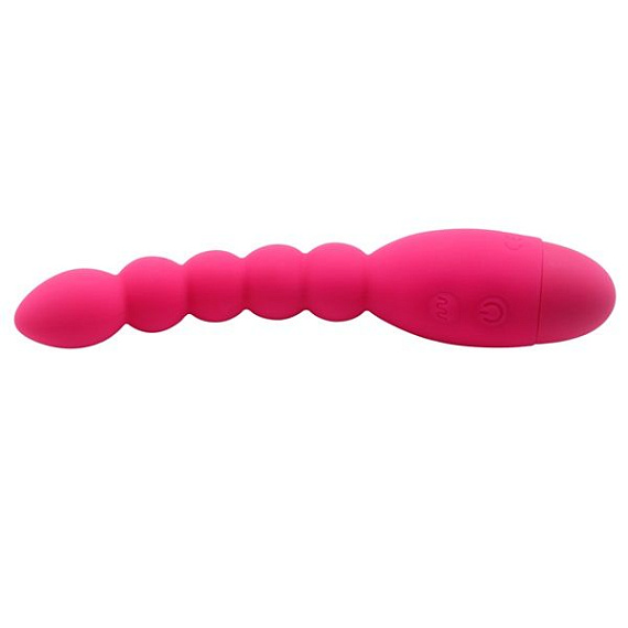 Розовый анальный вибростимулятор-елочка Lovers Beads - 19 см. - силикон