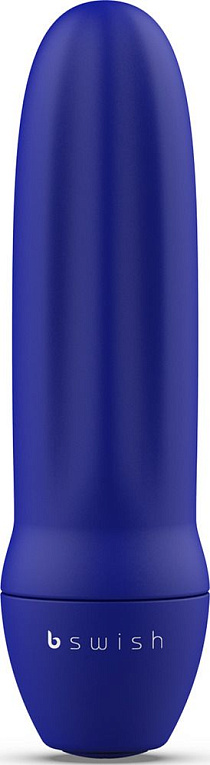 Синяя рельефная вибропуля Bmine Basic Reflex - 7,6 см. B Swish