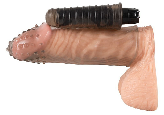 Насадка на пенис с кармашком для виброэлемента от Intimcat