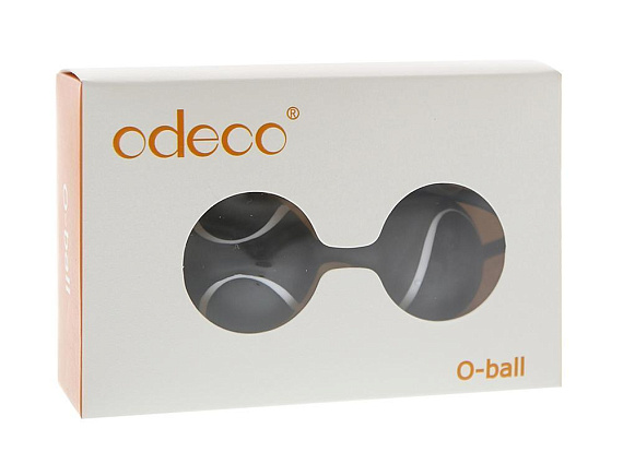 Чёрные вагинальные шарики O-BALLS DUO BLACK/WHITE - термопластичный эластомер (TPE)