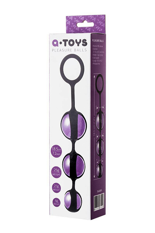 Фиолетово-черные тройные вагинальные шарики TOYFA A-toys от Intimcat