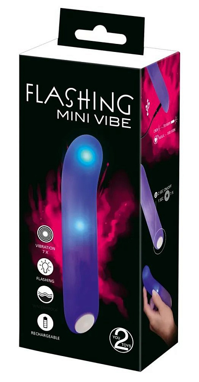 Фиолетовый мини-вибратор Flashing Mini Vibe - 15,2 см. - фото 8
