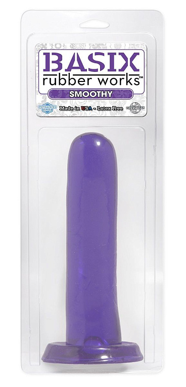 Фиолетовый анальный фаллоимитатор Smoothy - 13,3 см. - поливинилхлорид (ПВХ, PVC)