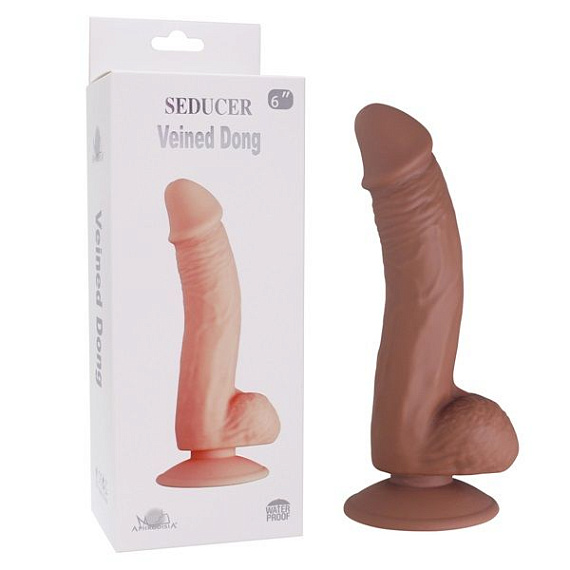 Коричневый фаллоимитатор SEDUCER Veined Dong - 19 см. от Intimcat