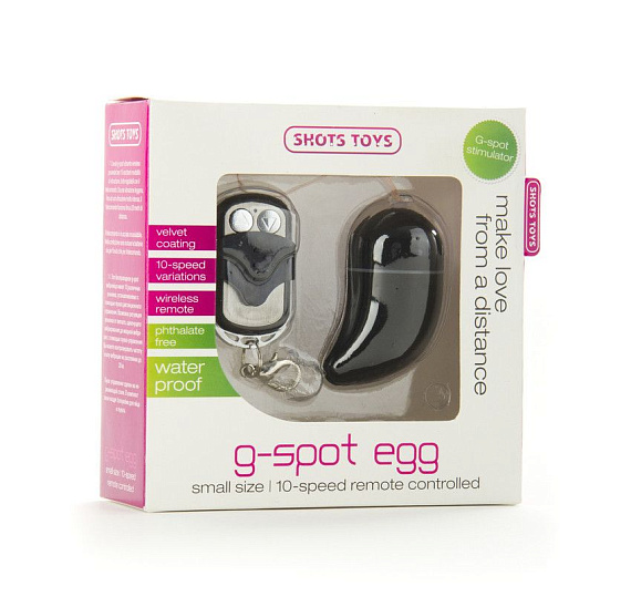 Чёрное виброяйцо G-spot Egg Small - анодированный пластик (ABS)