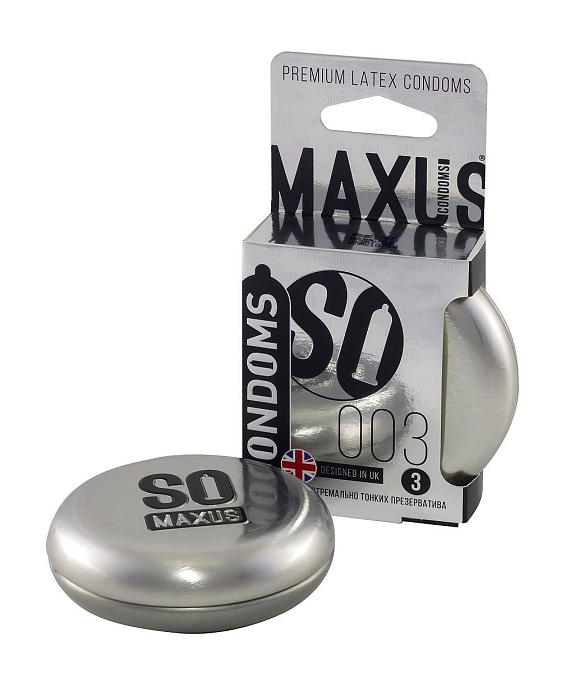 Экстремально тонкие презервативы в железном кейсе MAXUS Extreme Thin - 3 шт. от Intimcat