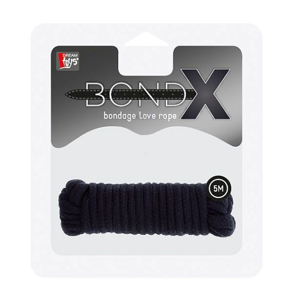 Чёрная веревка для связывания BONDX LOVE ROPE - 5 м. - хлопок