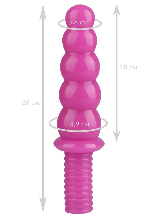 Розовый фантазийный фаллоимитатор - 28 см. - эластомер (полиэтилен гель)