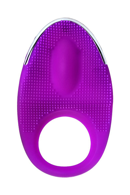 Фиолетовое перезаряжаемое виброкольцо с ресничками JOS  RICO - силикон