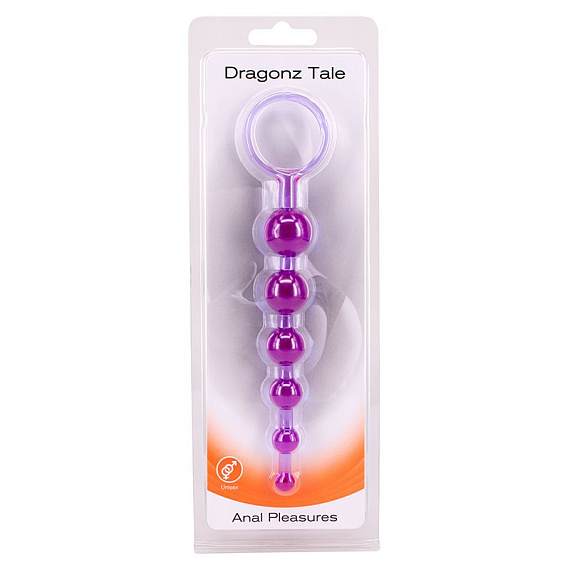 Фиолетовая анальная цепочка DRAGONZ TALE ANAL - 20 см. - поливинилхлорид (ПВХ, PVC)