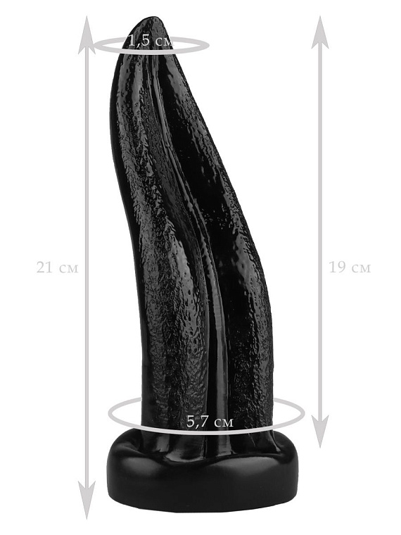 Черная изогнутая анальная втулка-язык - 21 см. Сумерки богов